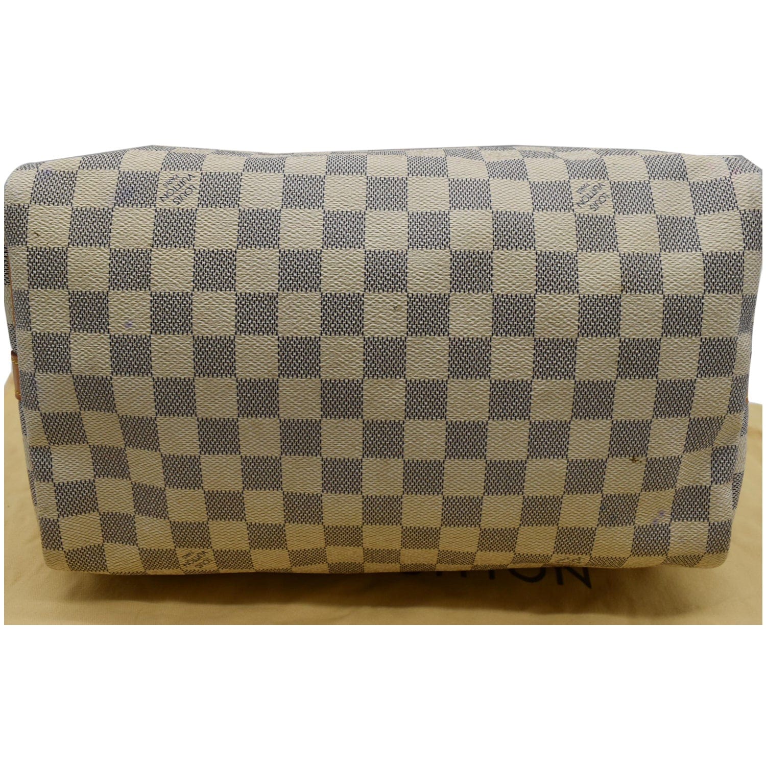 LOUIS VUITTON Speedy Bandouliere 30 Damier Azur Shoulder Hand Bag Added  Insert For Sale at 1stDibs