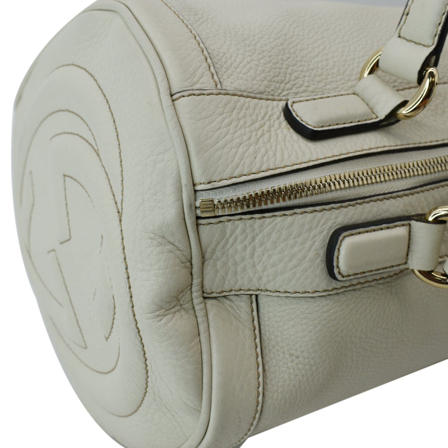 White Valentino Leather Boston Bag