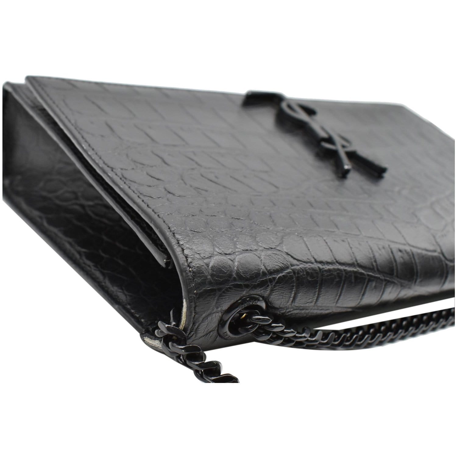 AMARA Bag Crocodile Black/Black Structured Shoulder Bag