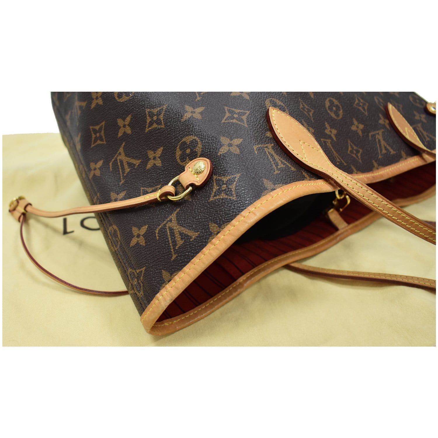 LOUIS VUITTON Brown Monogram Neverfull With a pouch, Canvas MM