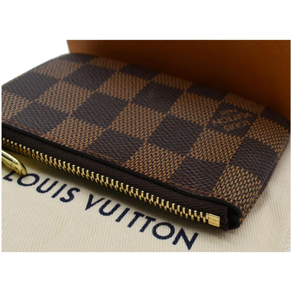 LOUIS VUITTON Pochette Key Cles Damier Ebene Coin Case Brown