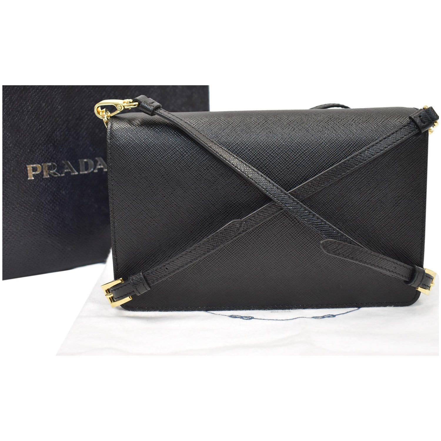 Cross body bags Prada - Black saffiano leather crossbody bag