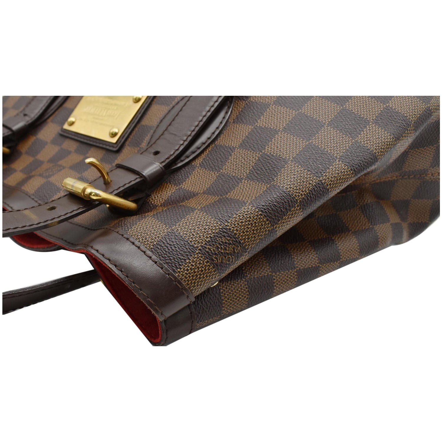 Authentic Louis Vuitton Damier Ebene Canvas & Leather Hampstead MM Tote Bag