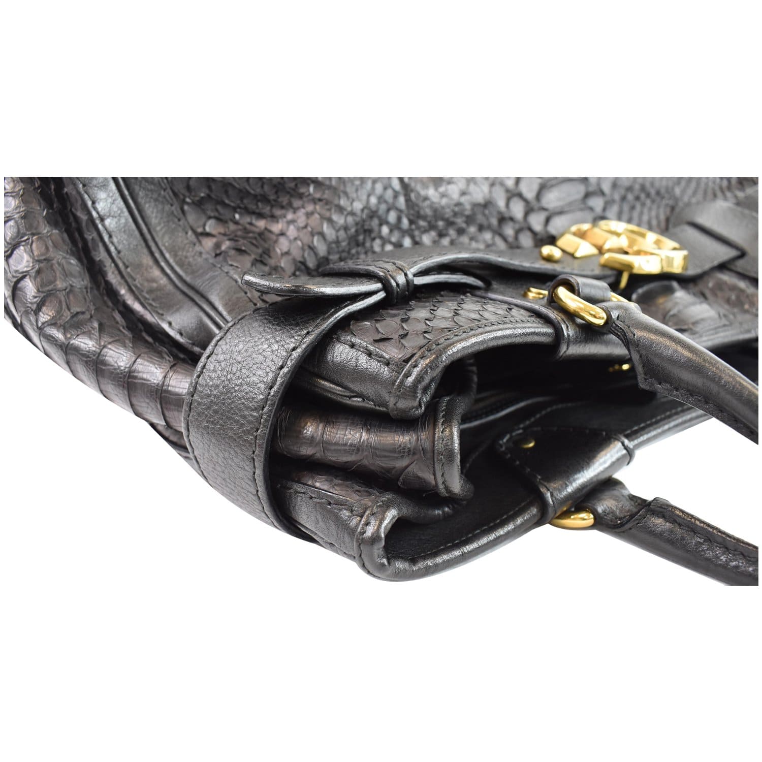 Hysteria python bowling bag Gucci Black in Python - 29362073