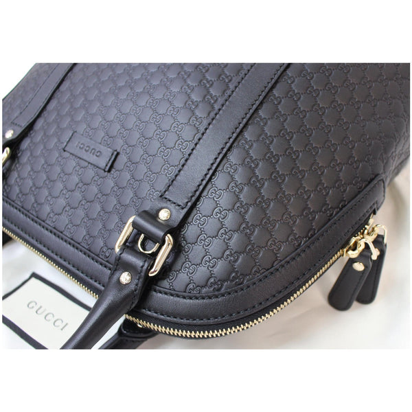 GUCCI Dome Medium Microguccissima Leather Shoulder Bag Black 449663