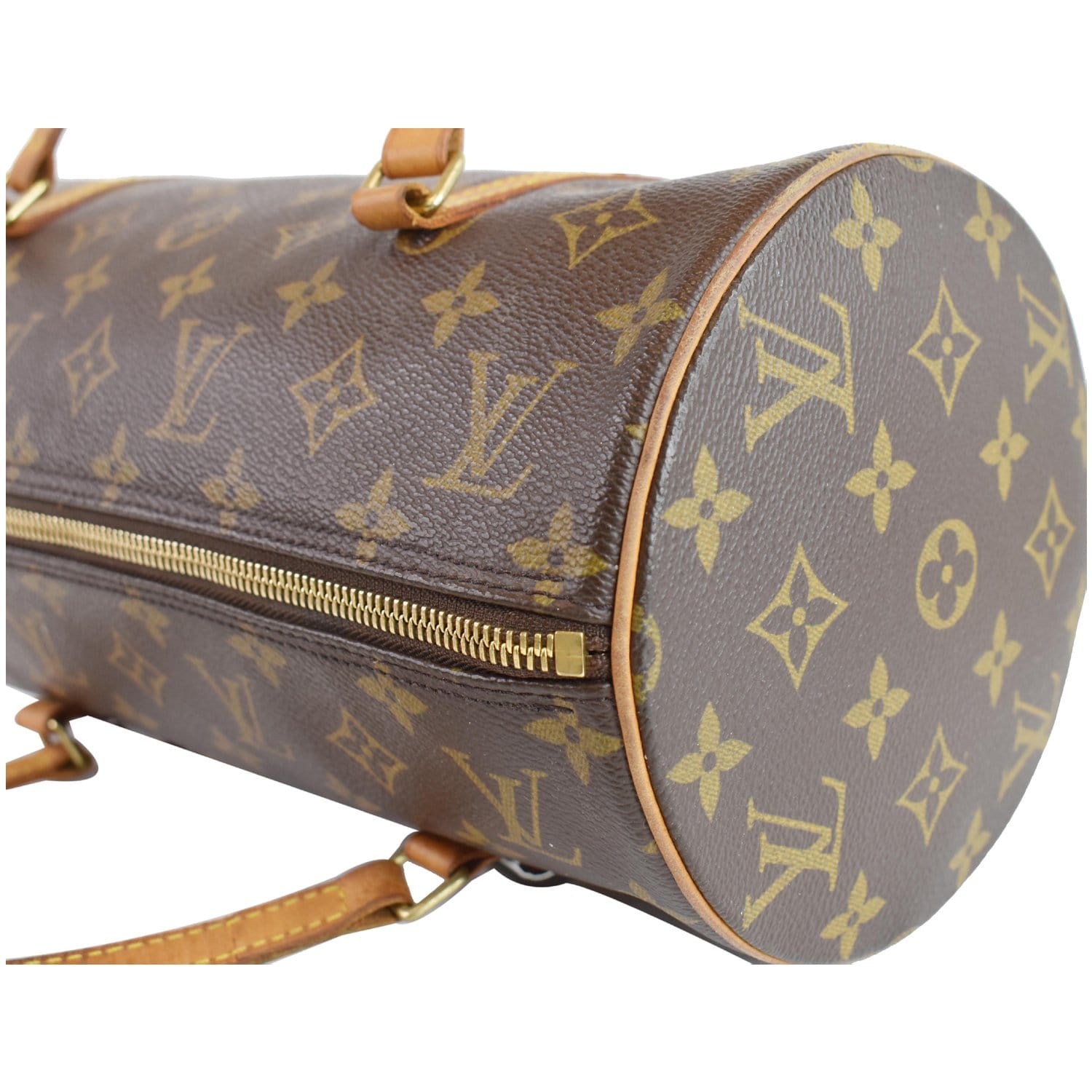 Louis Vuitton cylinder shaped monogrammed bag