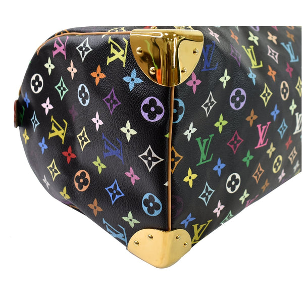 LOUIS VUITTON Speedy 40 Monogram Multicolor Satchel Bag Black