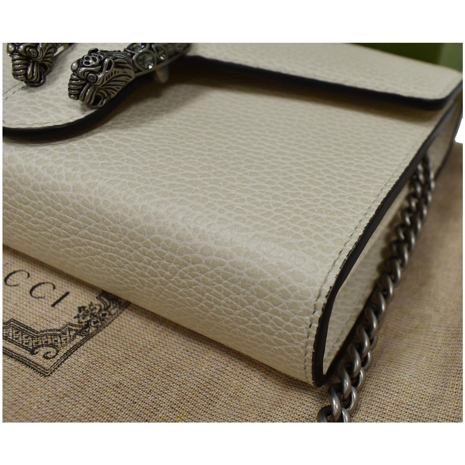 GUCCI Dionysus Mini Leather Chain Shoulder Bag Off White 401231 - 20%