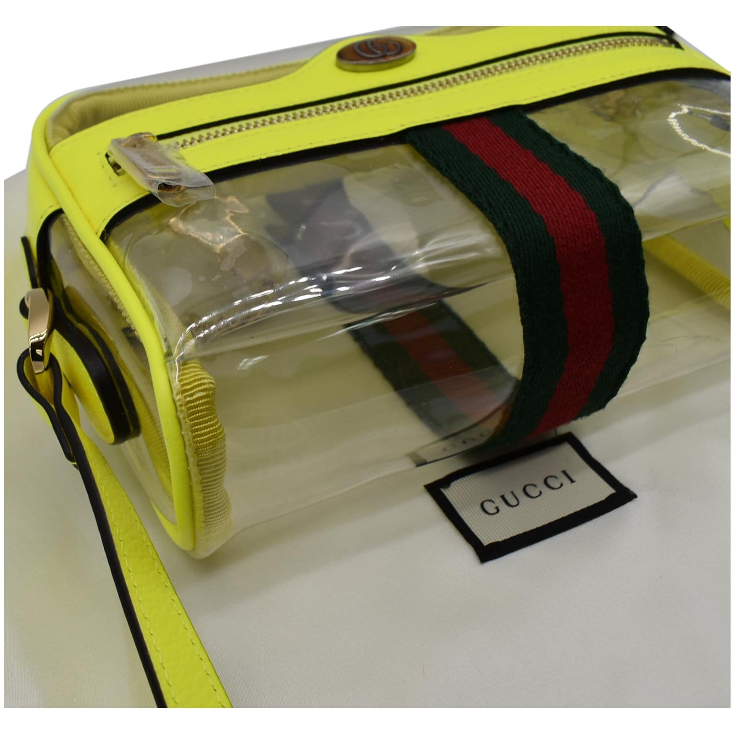 Gucci Yellow Ophidia Camera Bag Mini Clear Translucent Crossbody