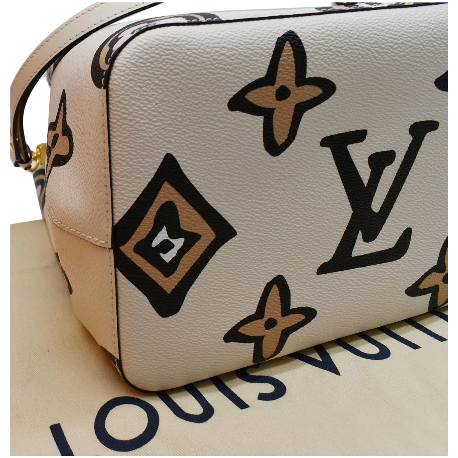 Louis Vuitton Neonoe MM Wild at Heart Cream in Coated Canvas with