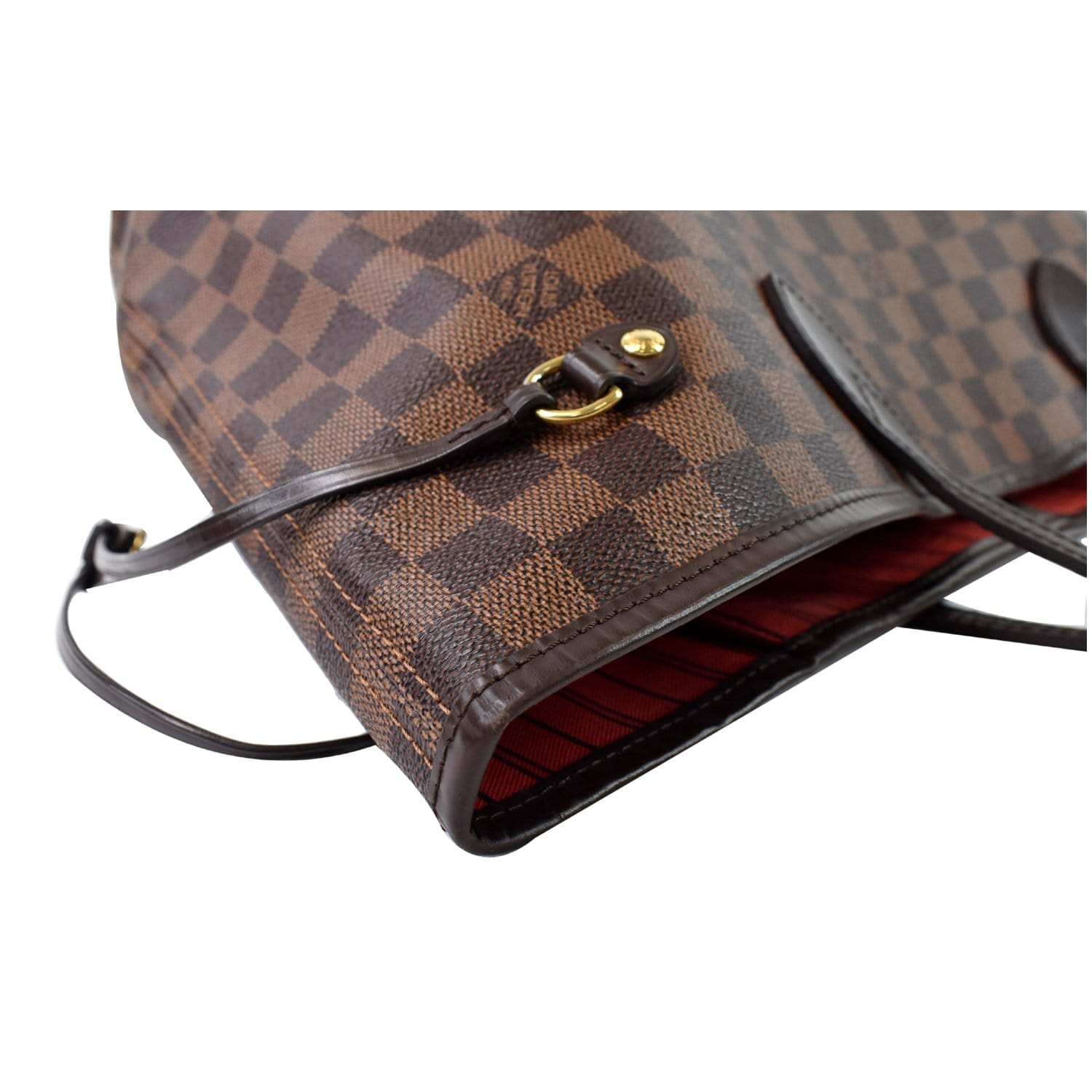 🌸Louis Vuitton Neverfull MM Damier Ebene Cherry Red Tote Shoulder Bag(GI4181)🌸