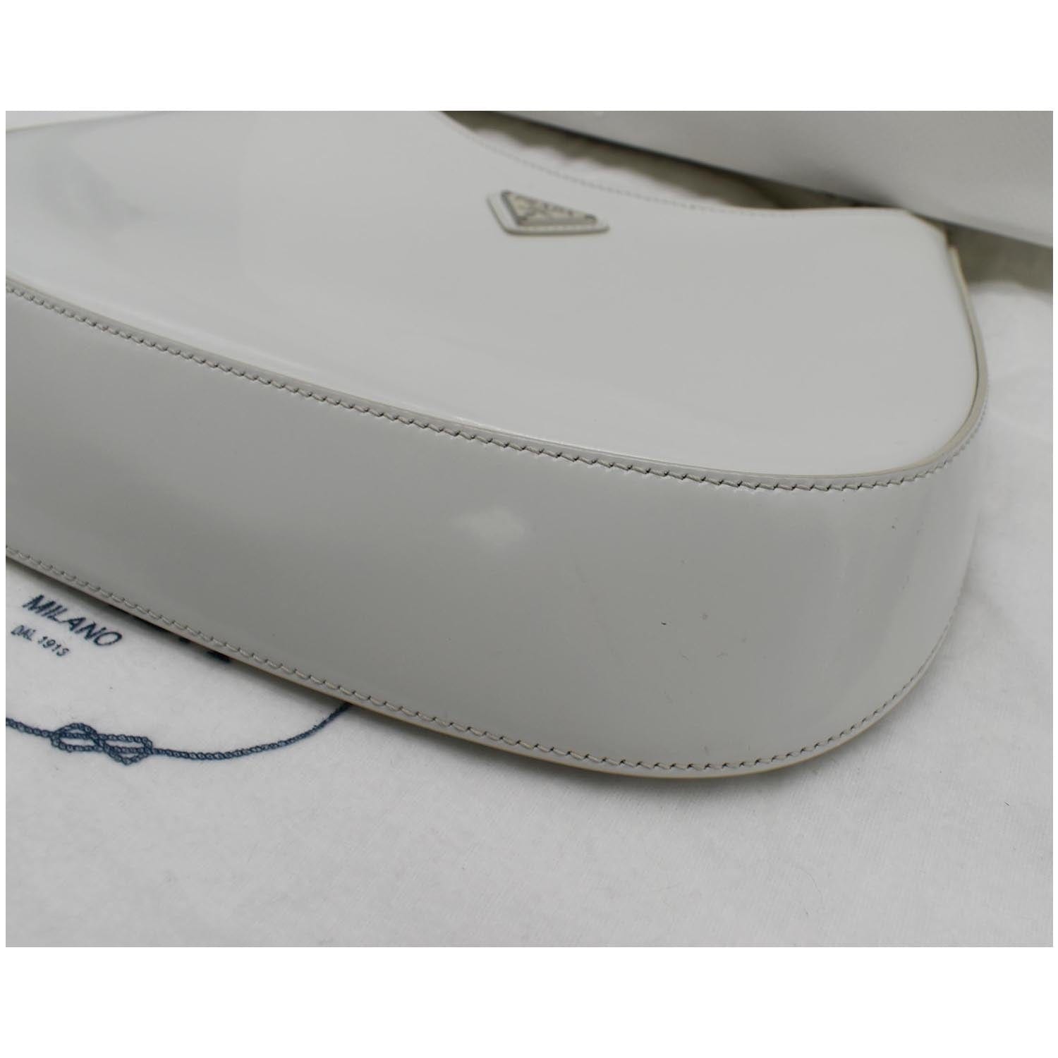 Prada - Authenticated Cleo Handbag - Leather White Plain for Women, Very Good Condition
