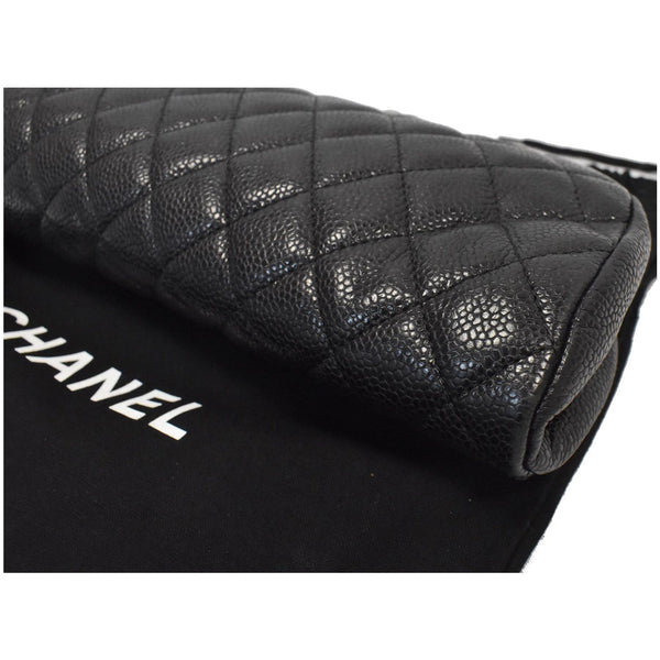 CHANEL Timeless Caviar Quilted Leather Clutch Black