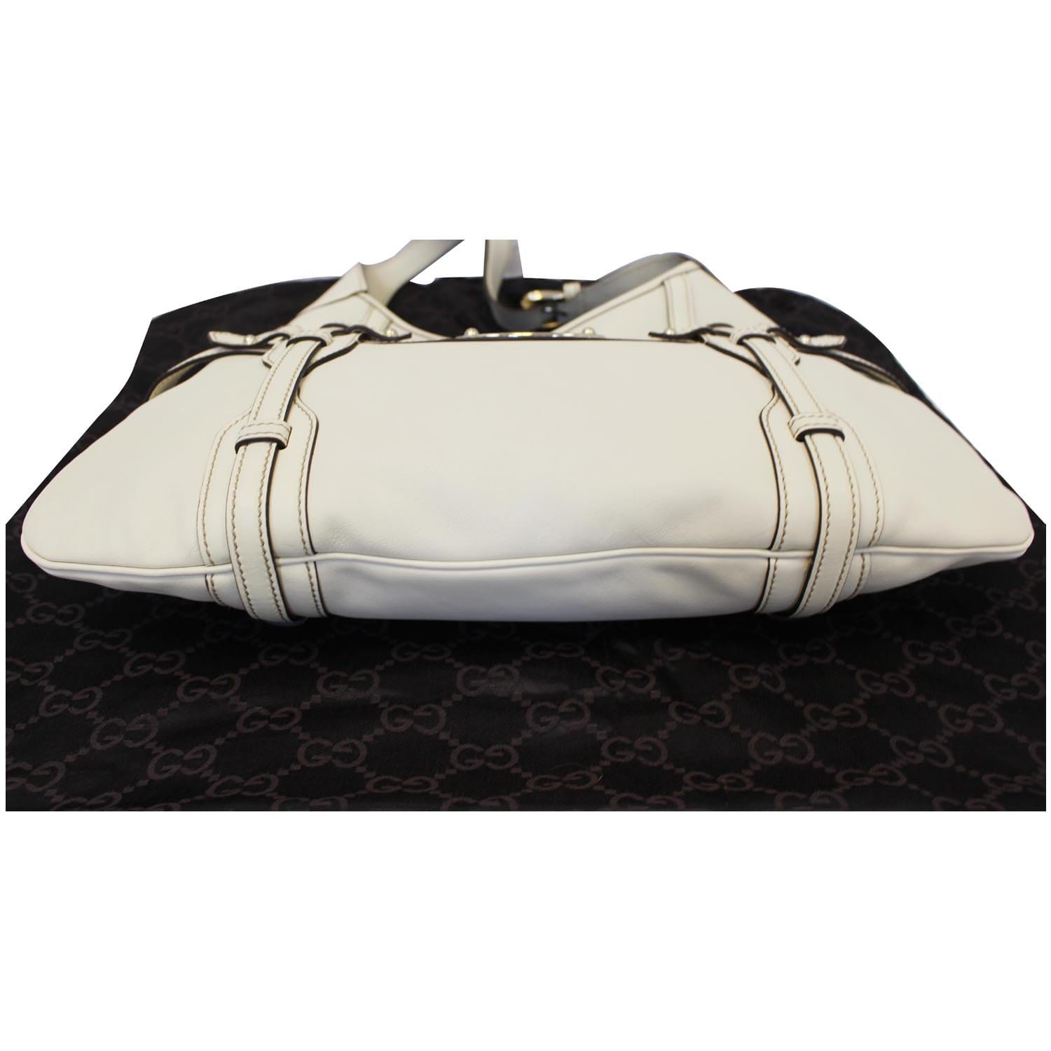GUCCI #42900 Horsebit White Leather Hobo Handbag – ALL YOUR BLISS