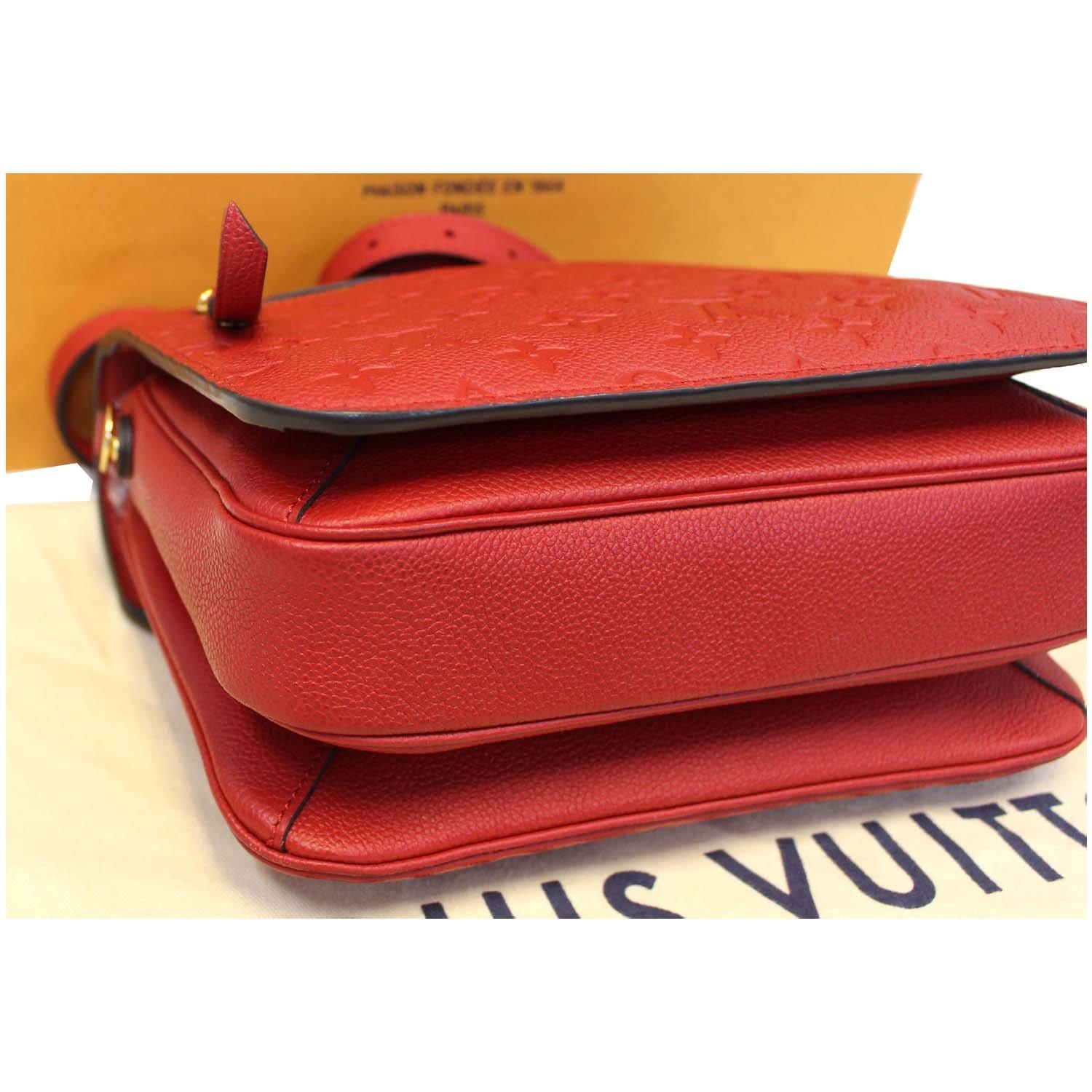 Louis Vuitton, Bags, Louis Vuitton Pochette Metis Navy Red Leather Bag  Ar19
