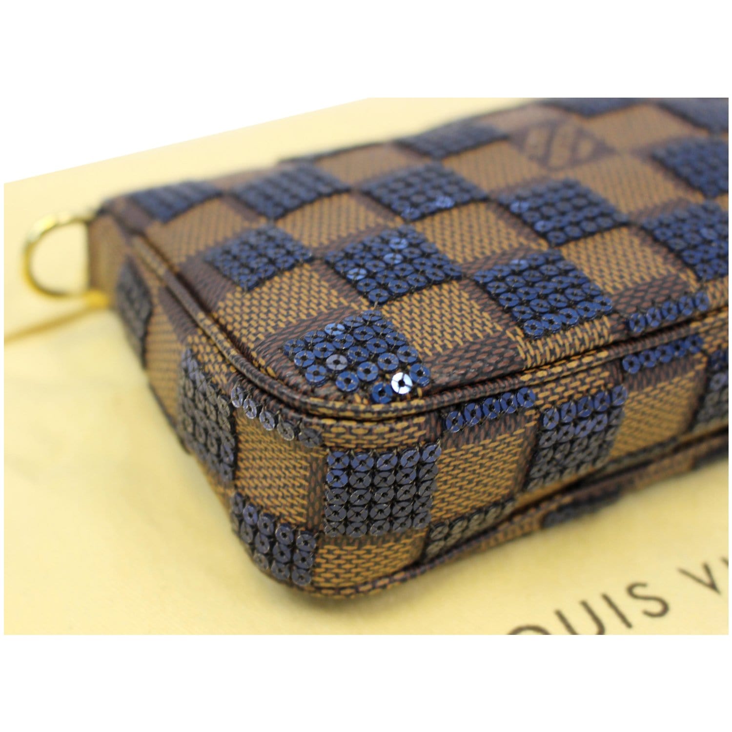 Louis Vuitton Damier Paillettes Mini Pochette Accessories Blue