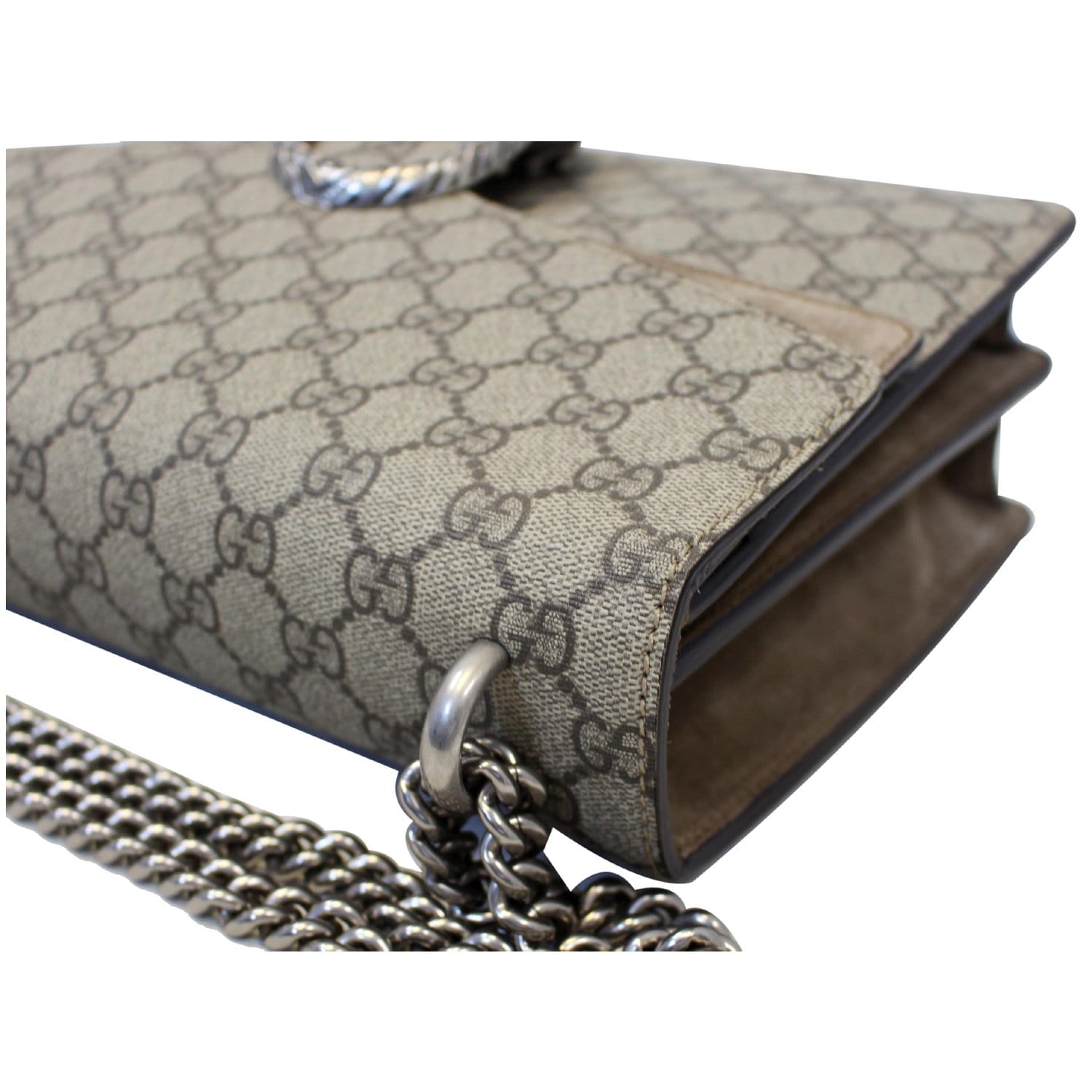 GUCCI Dionysus Medium GG Supreme Monogram Shoulder Bag Taupe-US