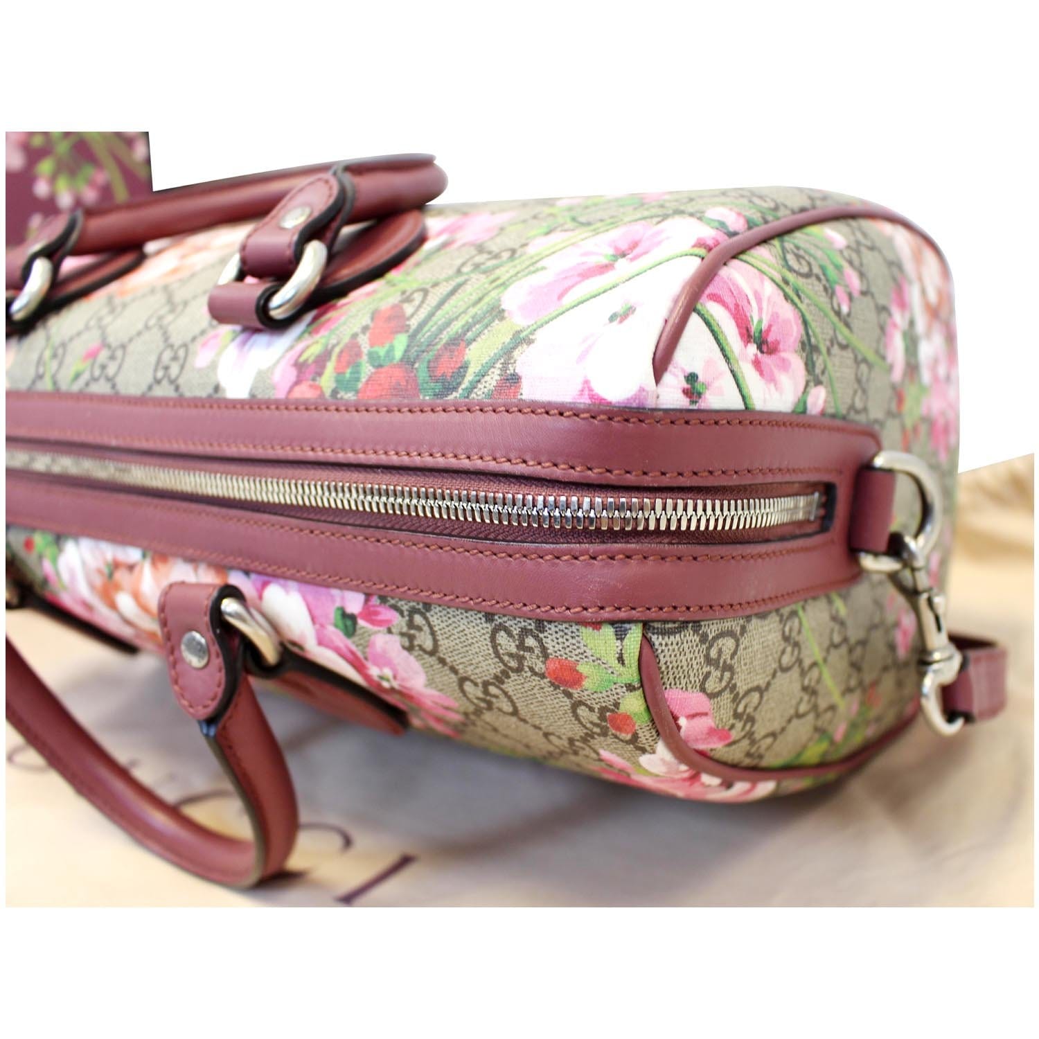 GUCCI Pink GG Supreme Blooms Coated Canvas Medium Top Handle Boston Ba -  The Purse Ladies