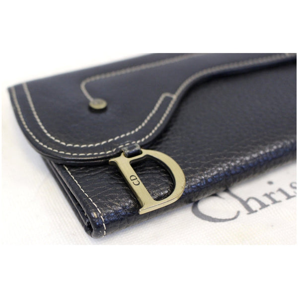 CHRISTIAN DIOR Saddle Leather Wallet Black-US