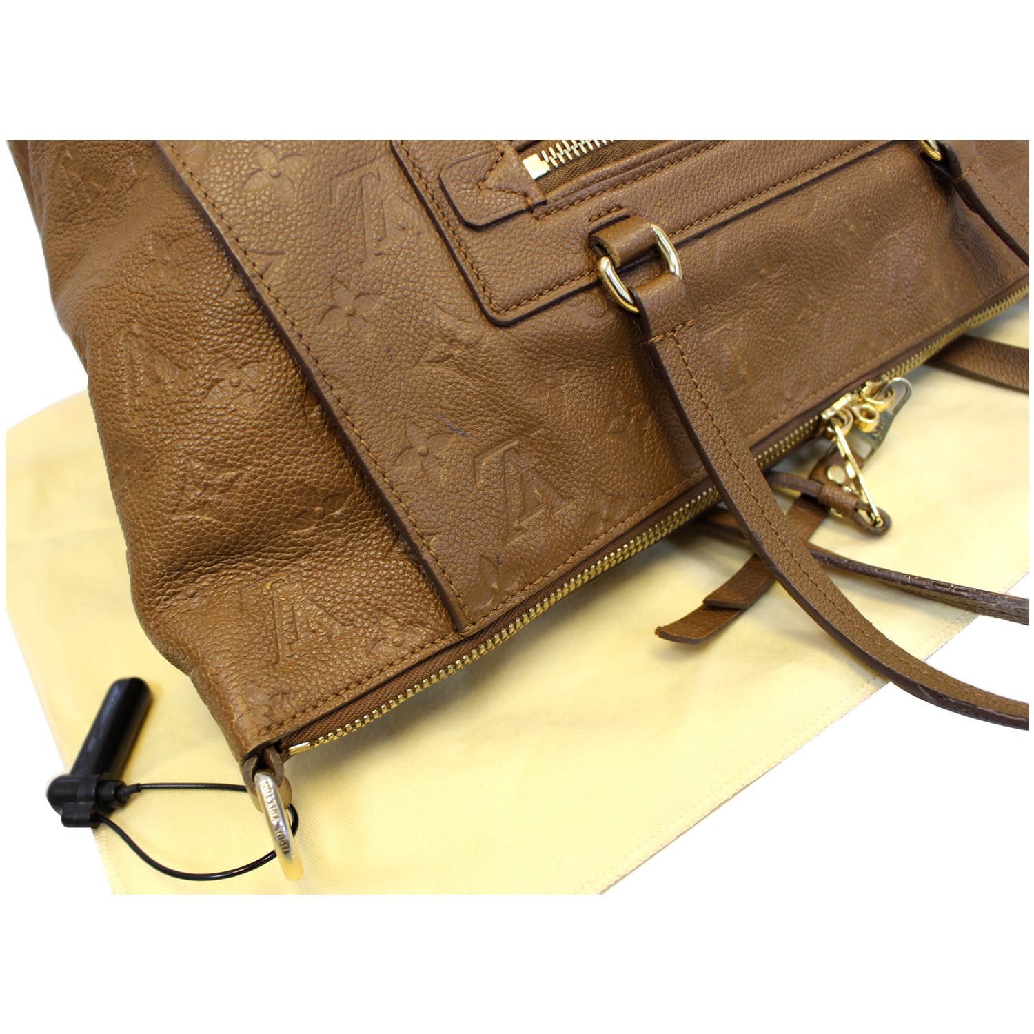 Louis Vuitton Lumineuse Leather 2way Zip Tote 870872 White Monogram  Empreinte Shoulder Bag
