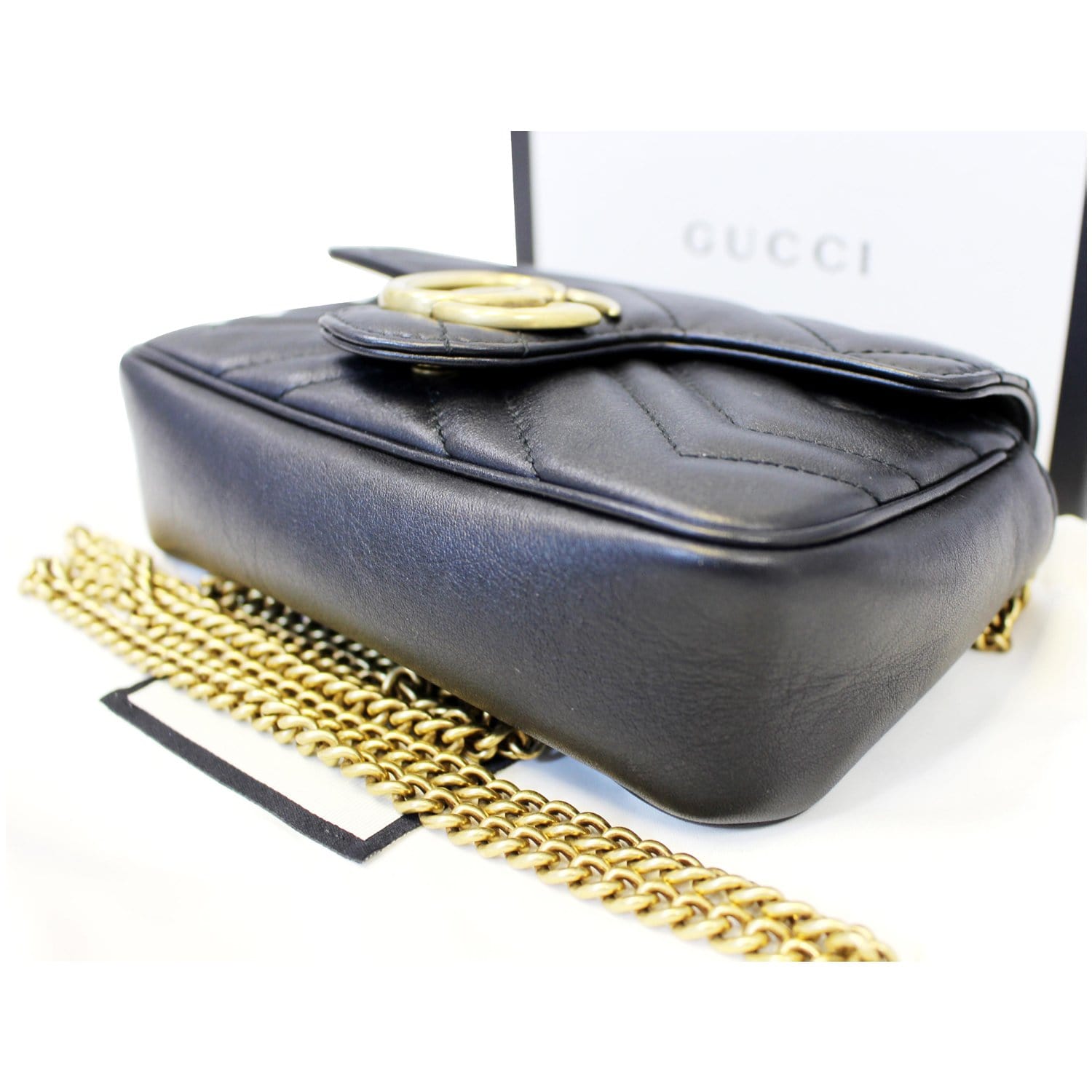 Gucci Black Mini GG Flap Crossbody Rope Bag Leather ref.433160