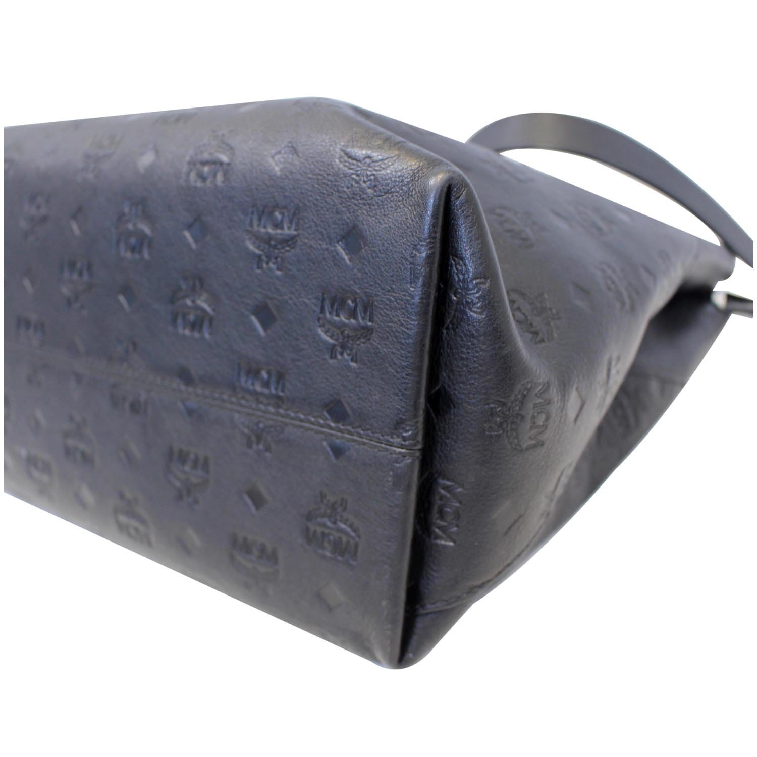 MCM Black Large Klara Monogram Leather Hobo Bag $995+