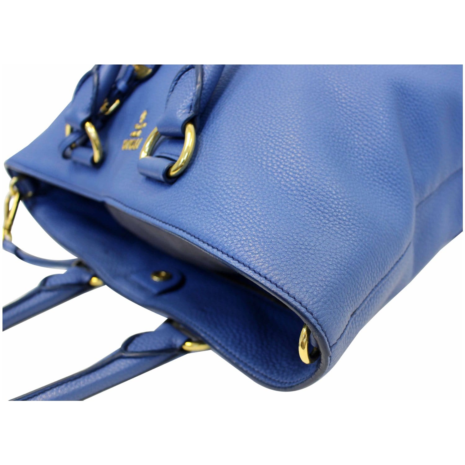 Prada - Vitello Dark Blue Grain Leather Satchel Bag