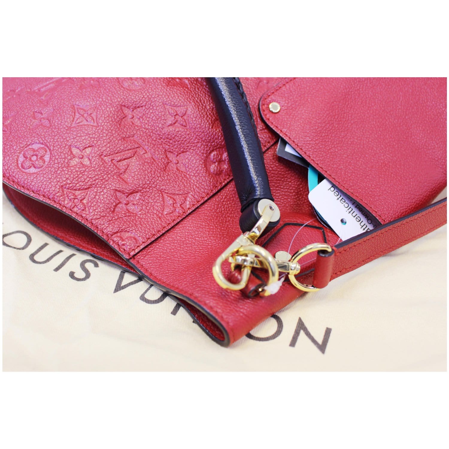 Louis Vuitton Bagatelle Hobo Monogram Empreinte Leather Red 2373541