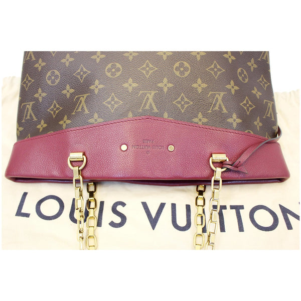 LOUIS VUITTON Pallas Monogram Canvas Chain Shopper Bag Aurore