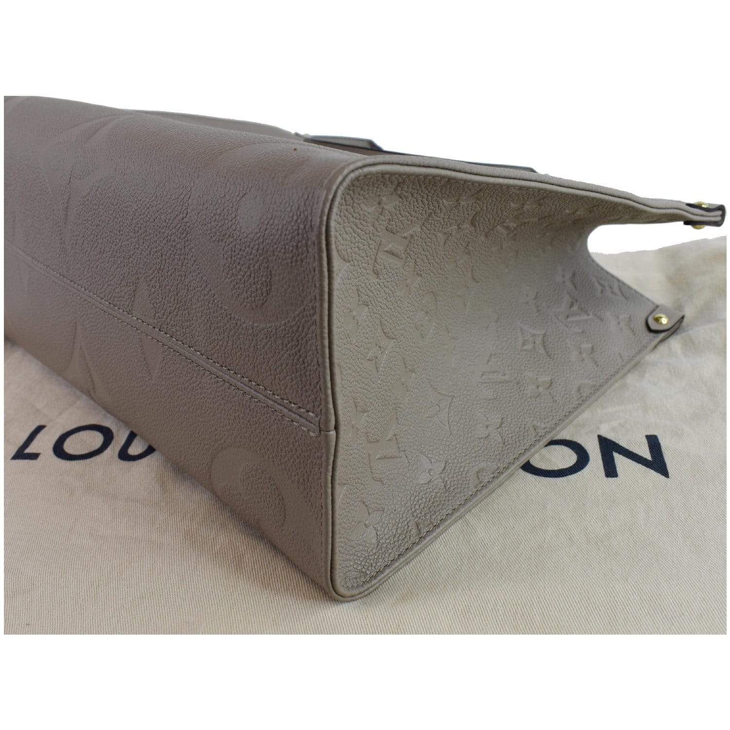Louis Vuitton OnTheGo MM Handbag Gold Color Hardware Monogram Empreint –  EliteLaza