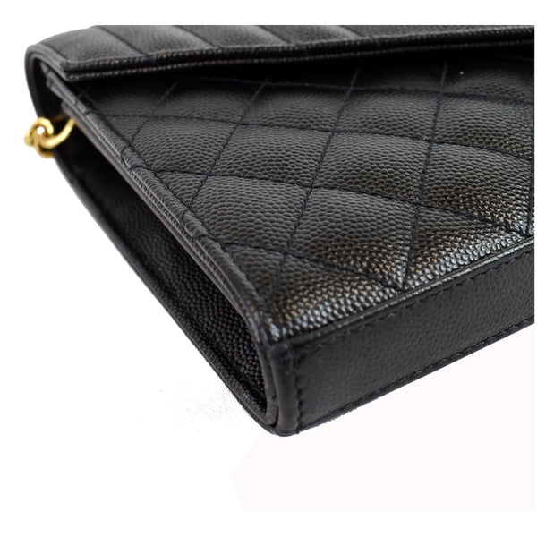 YVES SAINT LAURENT Envelope Small Leather Shoulder Bag Black