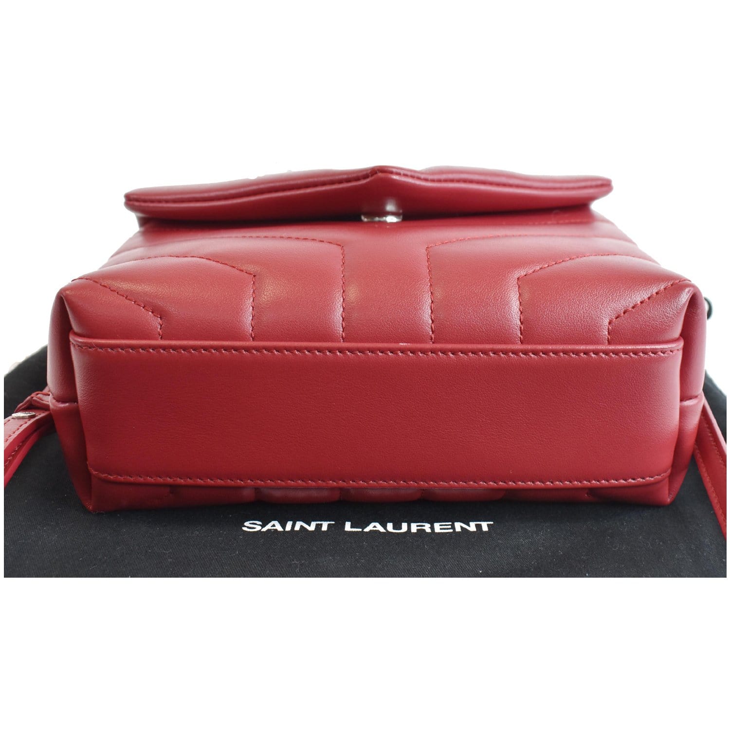 Saint Laurent Loulou Toy Matelasse Calfskin V-Flap Crossbody Bag