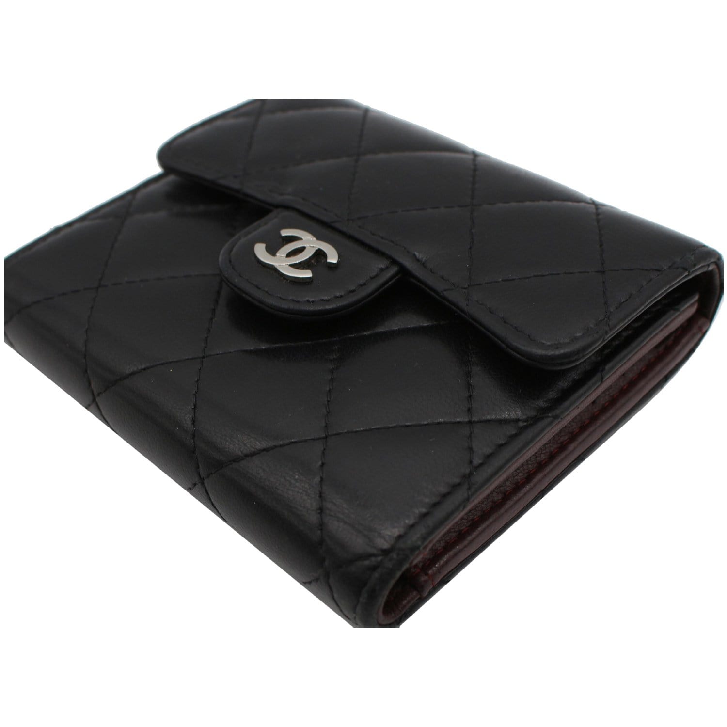 CHANEL Caviar Quilted Small Flap Wallet Gray