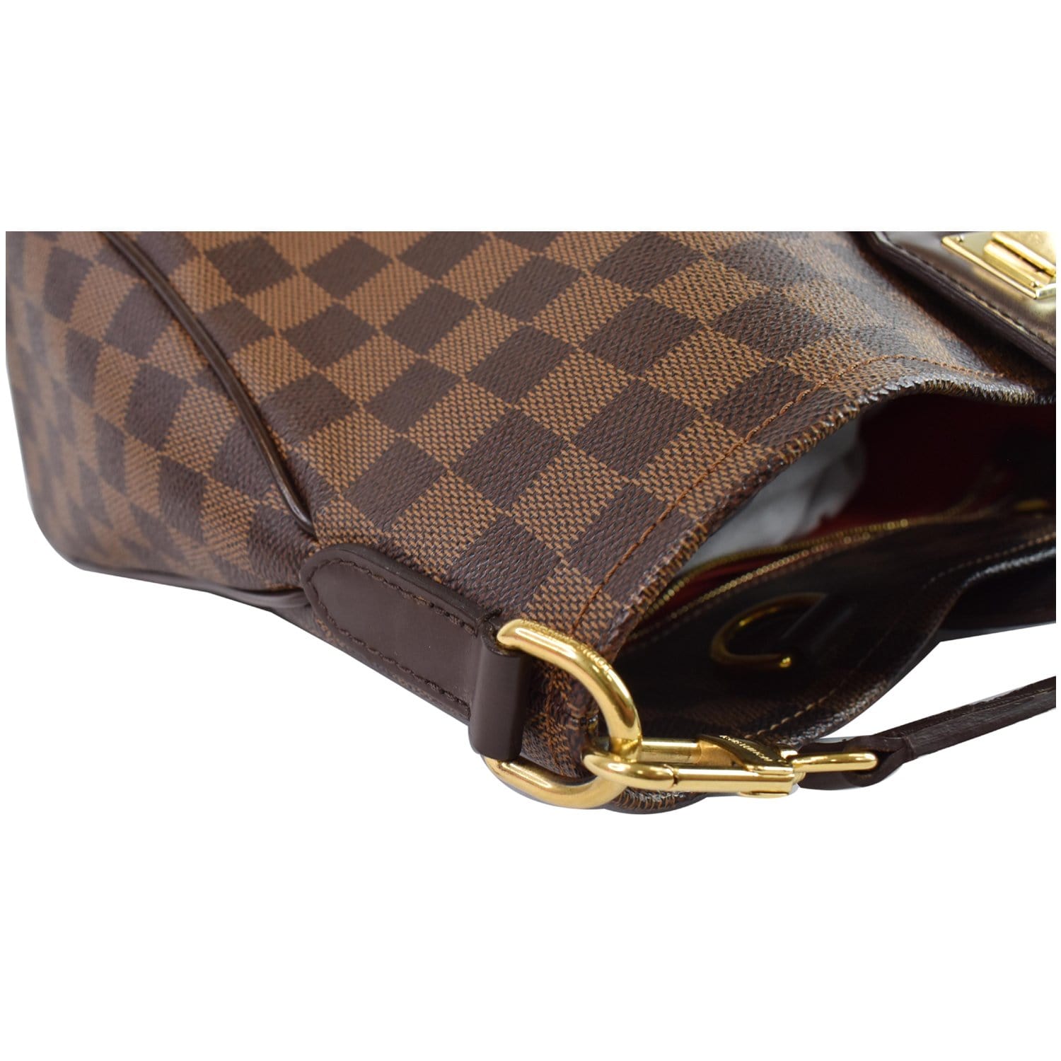 LV Cabas Roseberry Brown Damier Ebene Coated Canvas with Leather