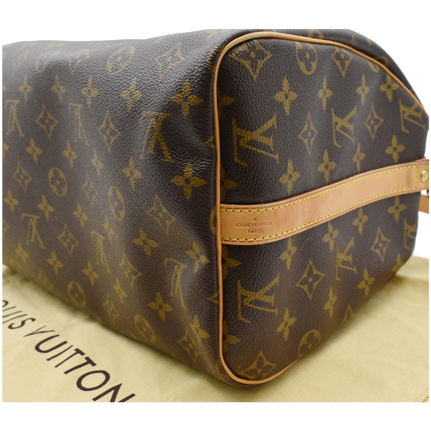 Speedy bandoulière cloth handbag Louis Vuitton Brown in Cloth - 33131759
