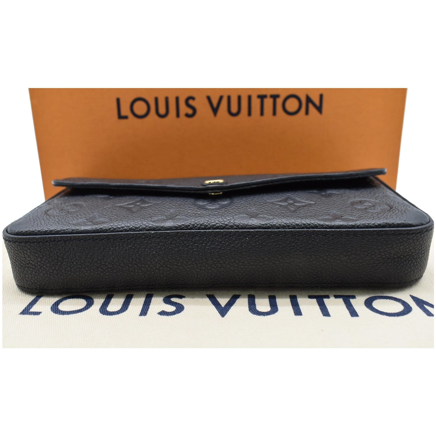 LOUIS VUITTON Empreinte Pochette Felicie Chain Wallet Black