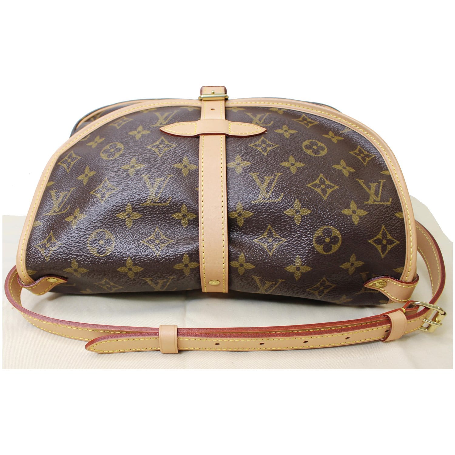 Saumur handbag Louis Vuitton Brown in Cotton - 37101862