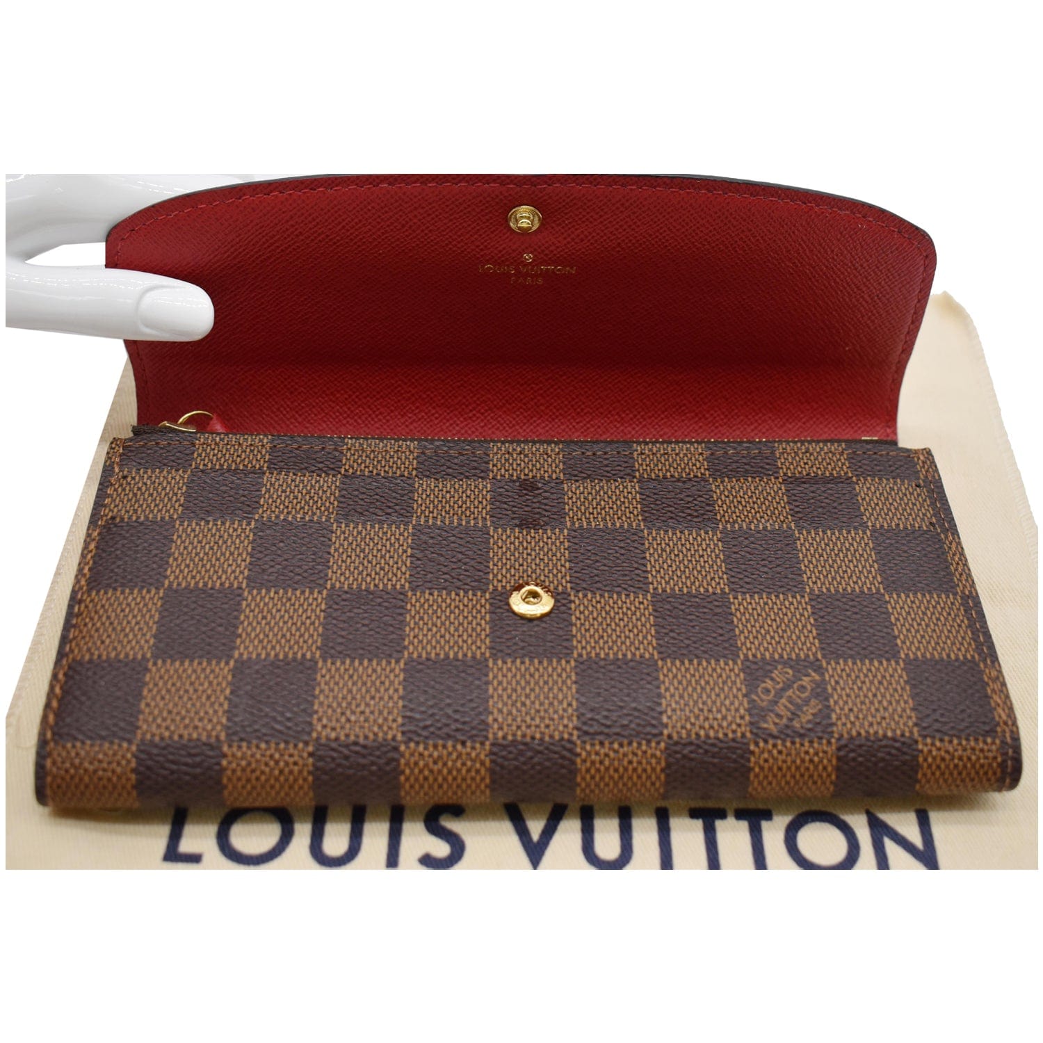 Louis Vuitton Brown, Pattern Print Damier Ebene Porto Cult Compact Wallet