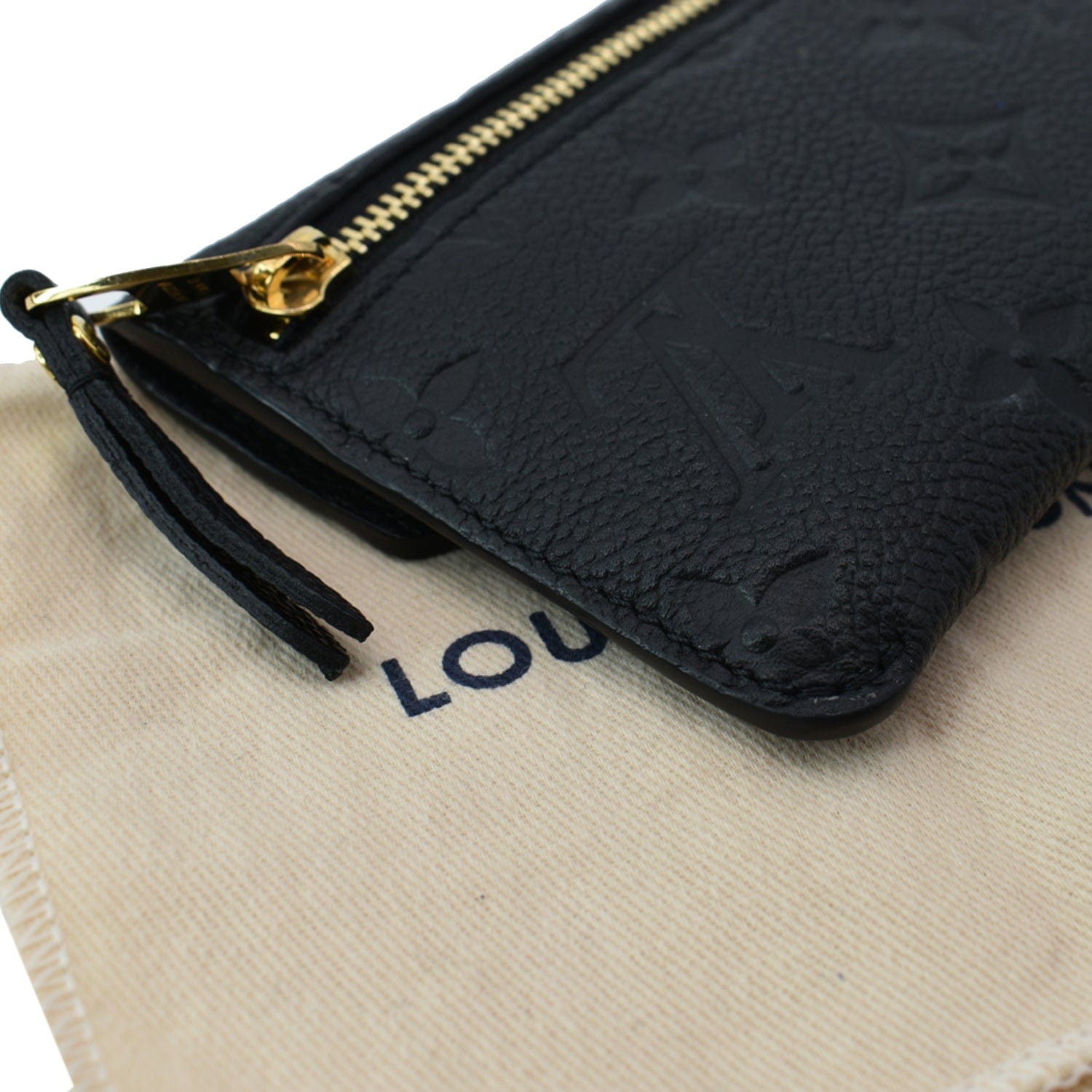 Louis Vuitton Monogram Leather Metallic Navy Nacre Empreinte Key Pouch Cles  34L2