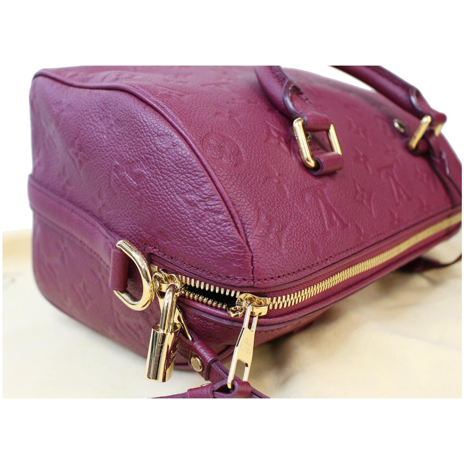 LOUIS VUITTON MONOGRAM Empreinte Speedy 25 Purple Shoulder Bag #15 Rise-on