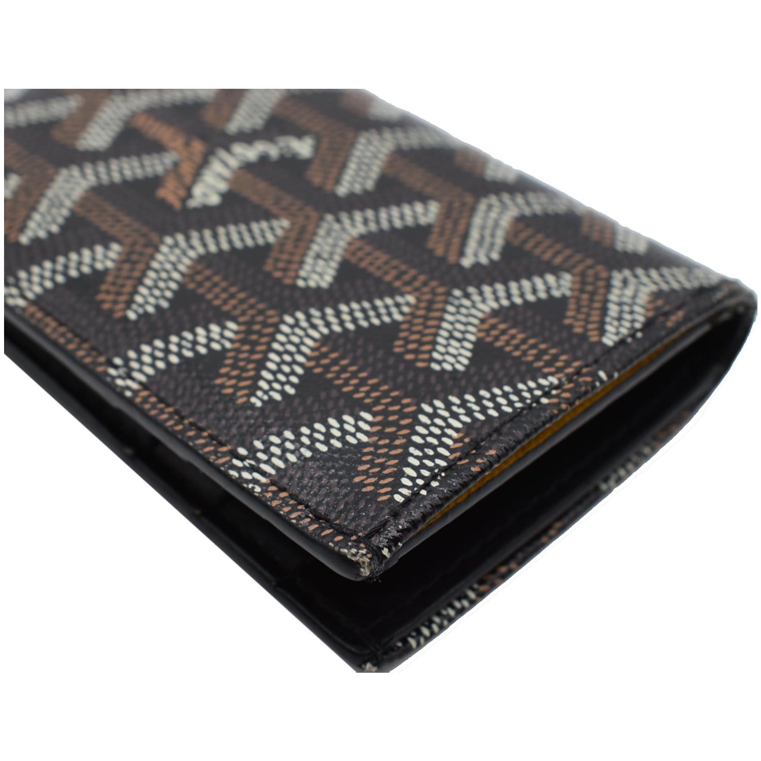 Shop GOYARD Monogram Canvas Leather Folding Wallet Logo Folding