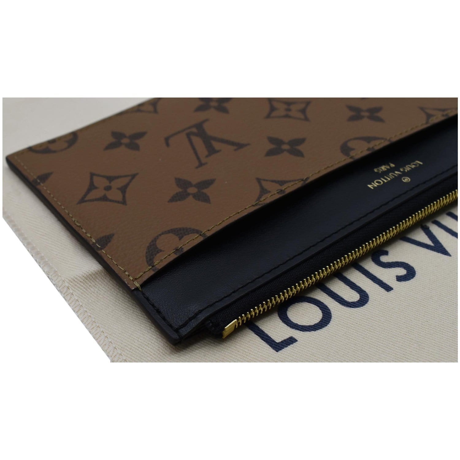 LOUIS VUITTON Slim Purse Wallet Monogram Reverse Canvas Black