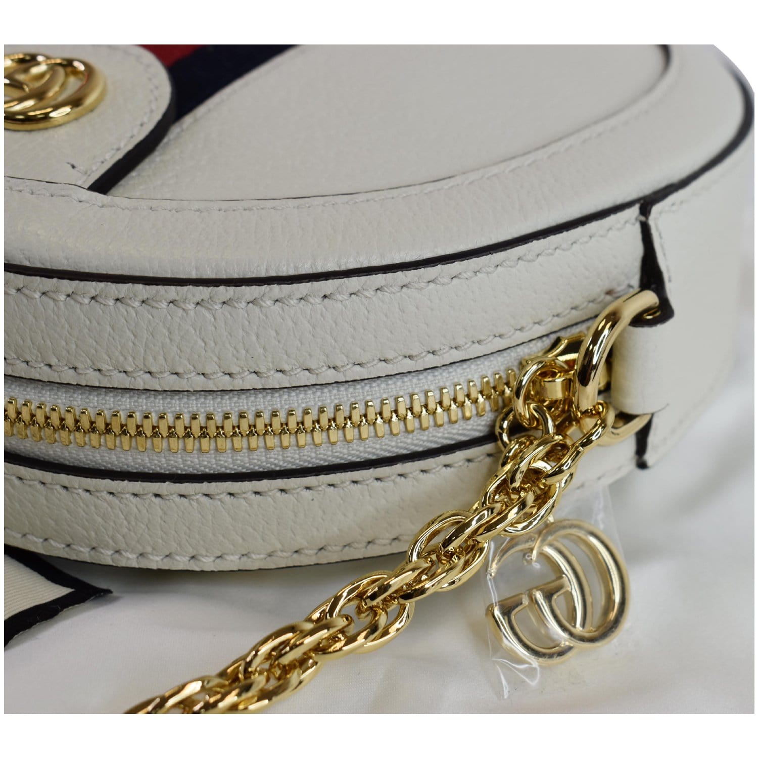 Gucci Ophidia Mini Shoulder Bag with Web in White –