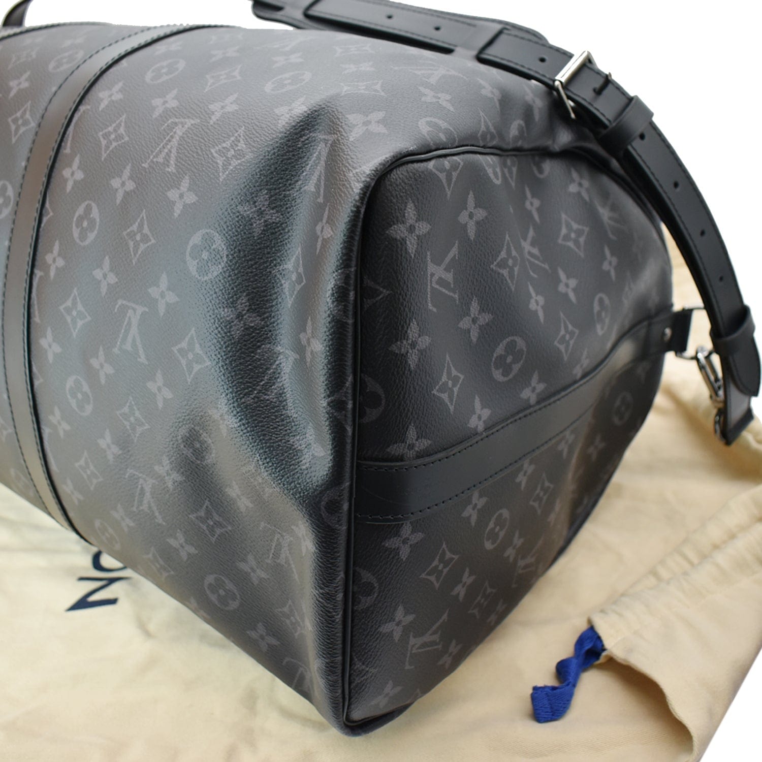 Louis Vuitton Keepall 55 Travel Duffle Bag Monogram Black