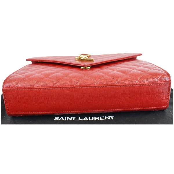 YVES SAINT LAURENT Medium Envelope Leather Chain Shoulder Bag Red