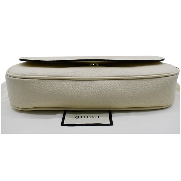 GUCCI Soho Chain Flap Leather Crossbody Bag White 536224