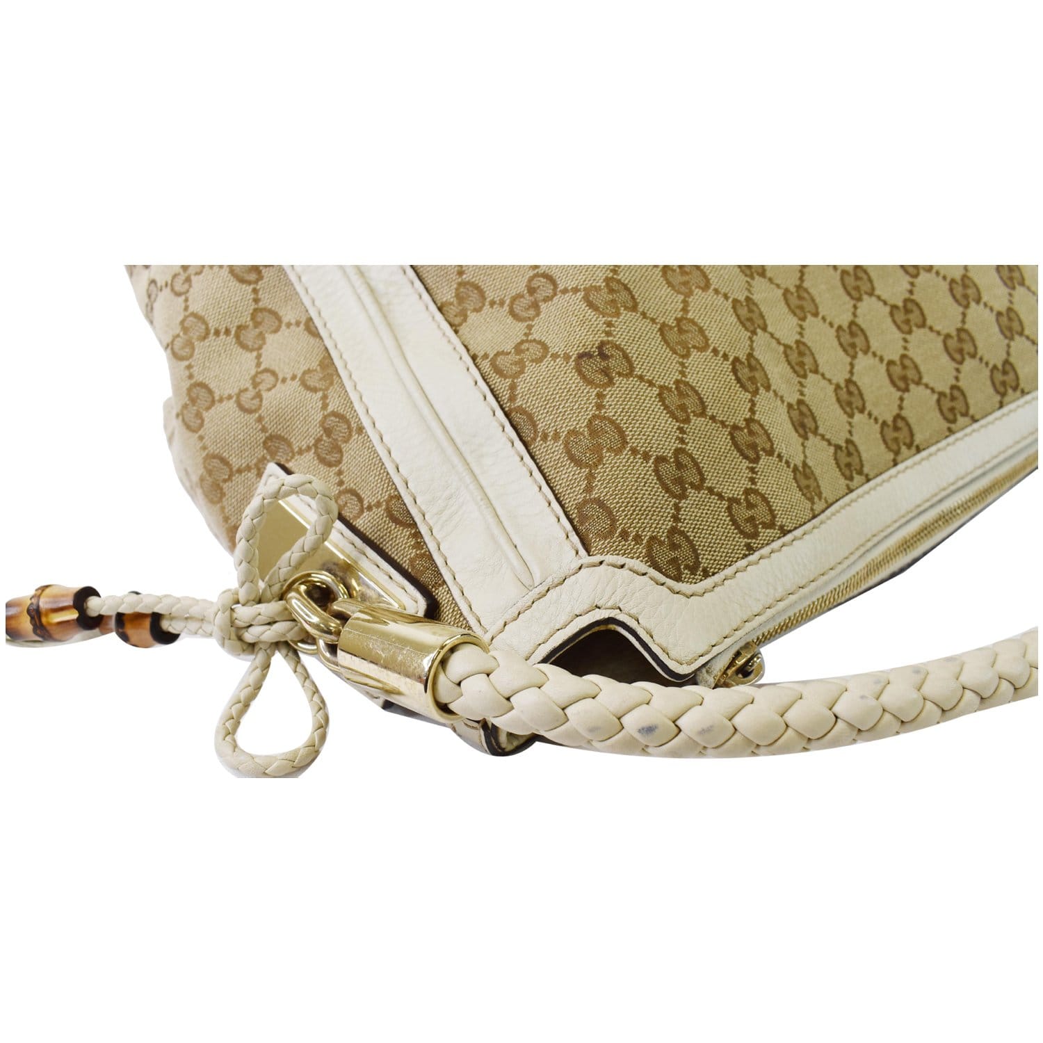 Gold Gucci Bella Leather Satchel Bag