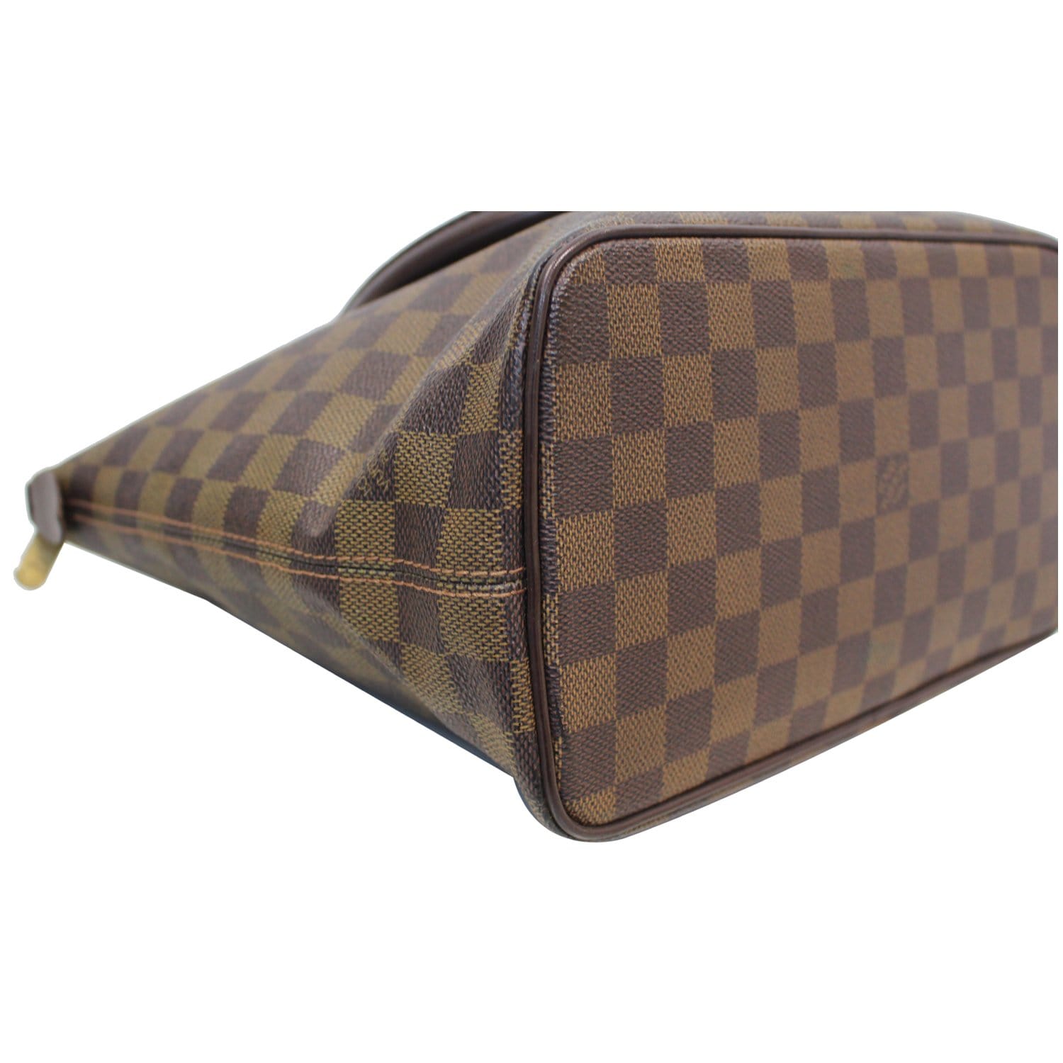 LOUIS VUITTON Damier Ebene Brown Leather Saleya PM Hand Bag - Excellent  & Auth