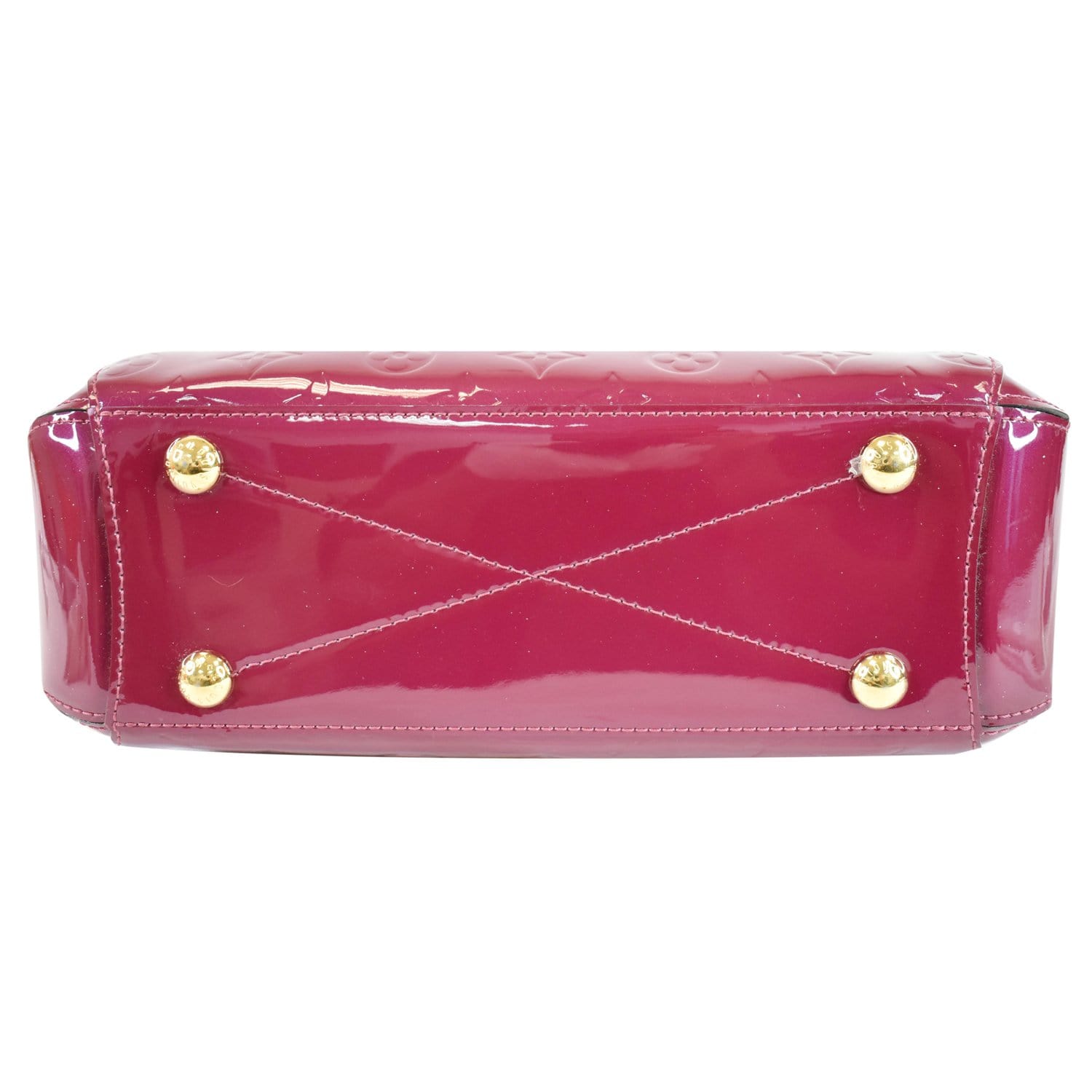LOUIS VUITTON Authentic Women's Montaigne BB Vernis Red Shoulder Bag  Leather