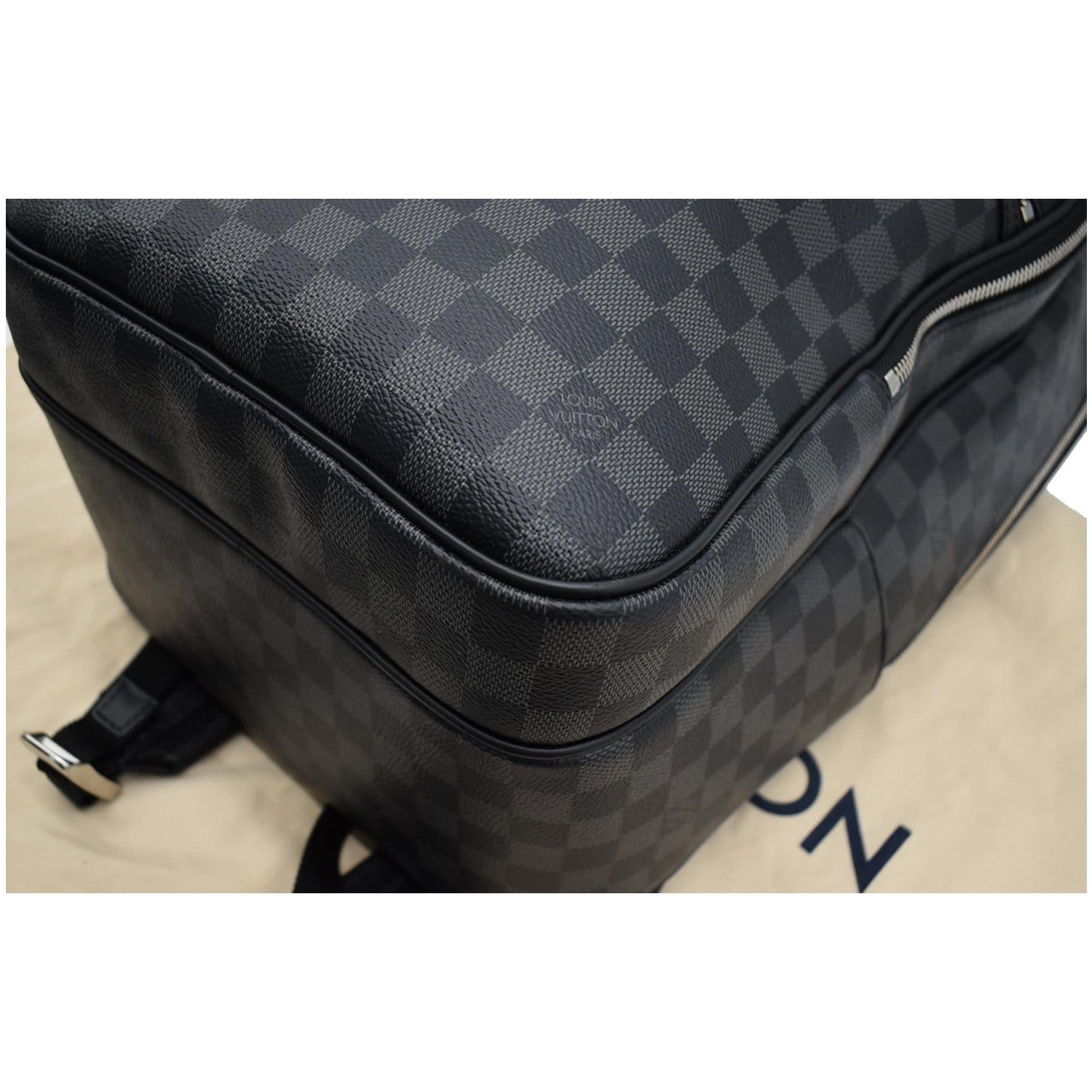 Louis Vuitton LV Dark gray/ black leather Damier Infini pocket